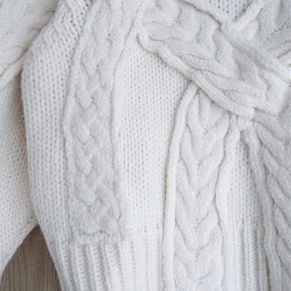 ZARA ECRU OVERSIZED CABLE-KNIT SWEATER JUMPER Size S - Picture 16 of 16